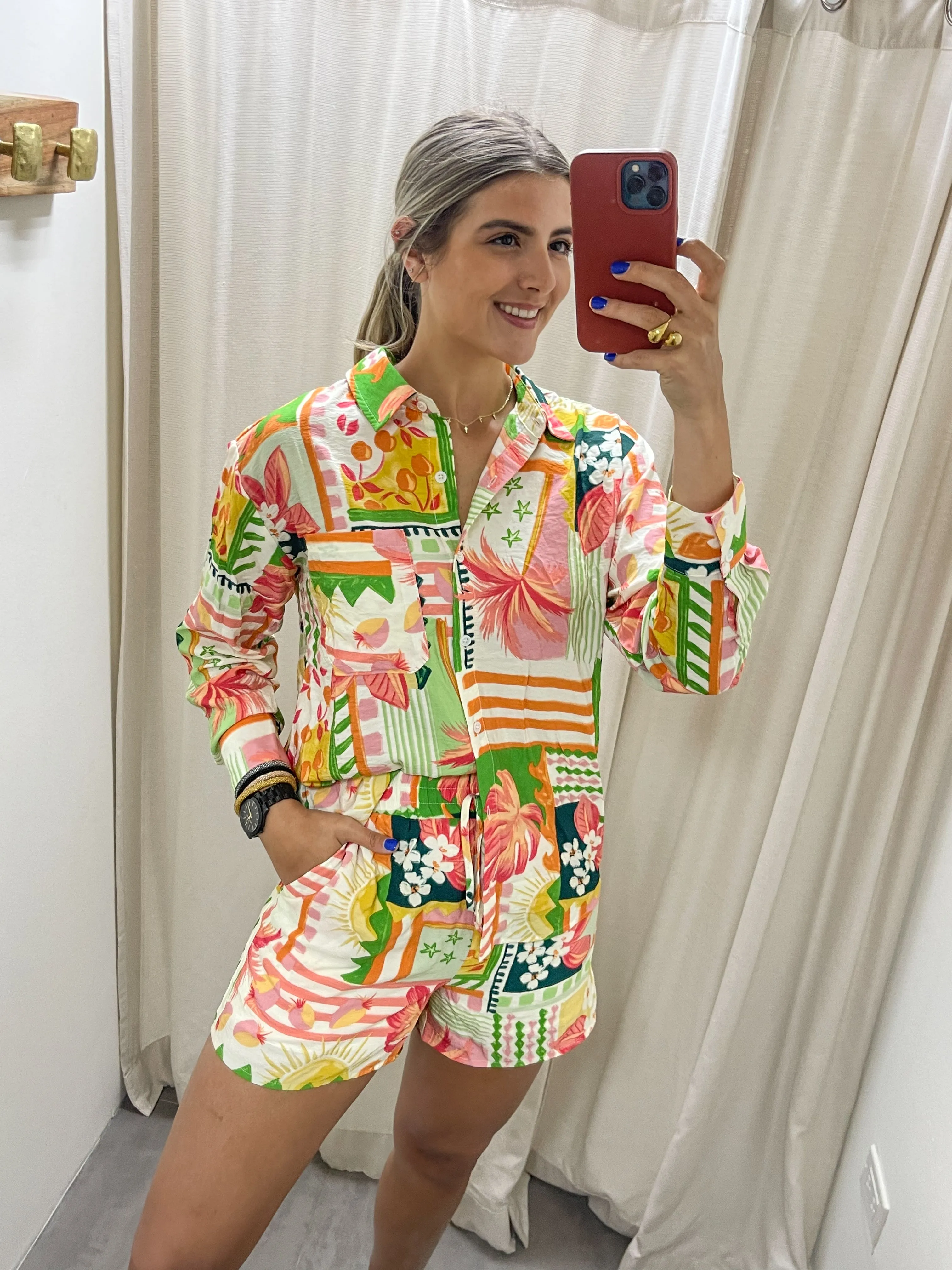 TROPICAL PRINT SHORT SET