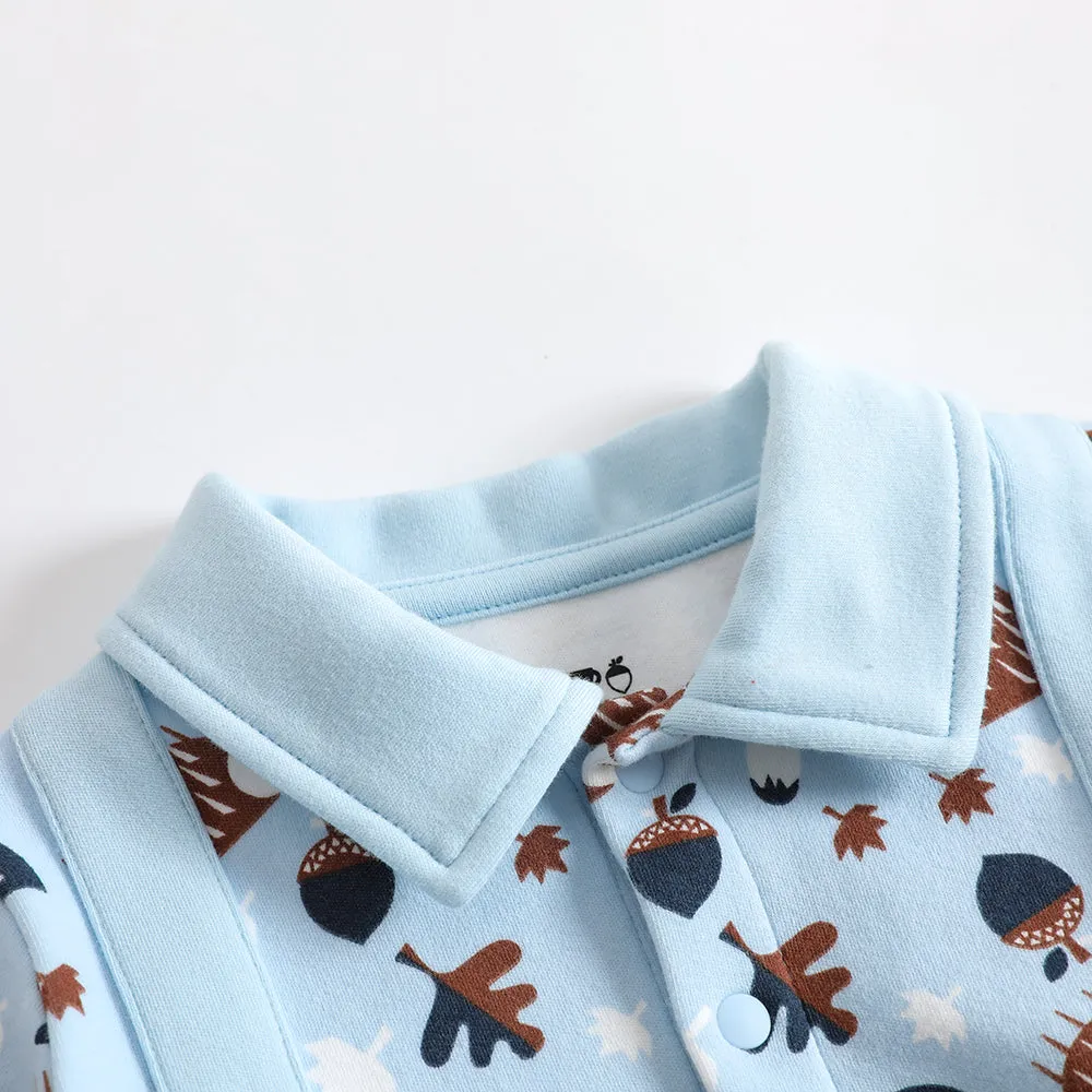 Vauva 2022 Xmas Baby Polo Long Sleeves Romper (Blue)