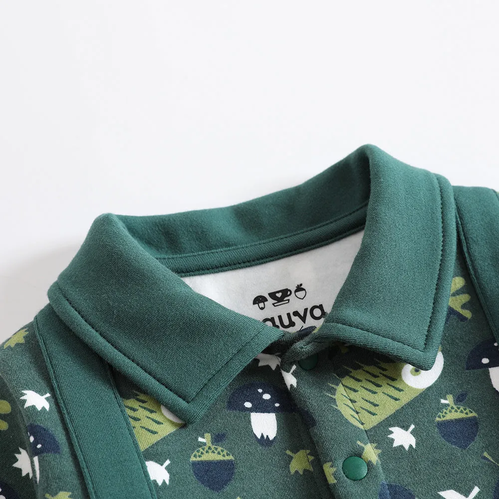 Vauva 2022 Xmas Baby Polo Long Sleeves Romper (Green)