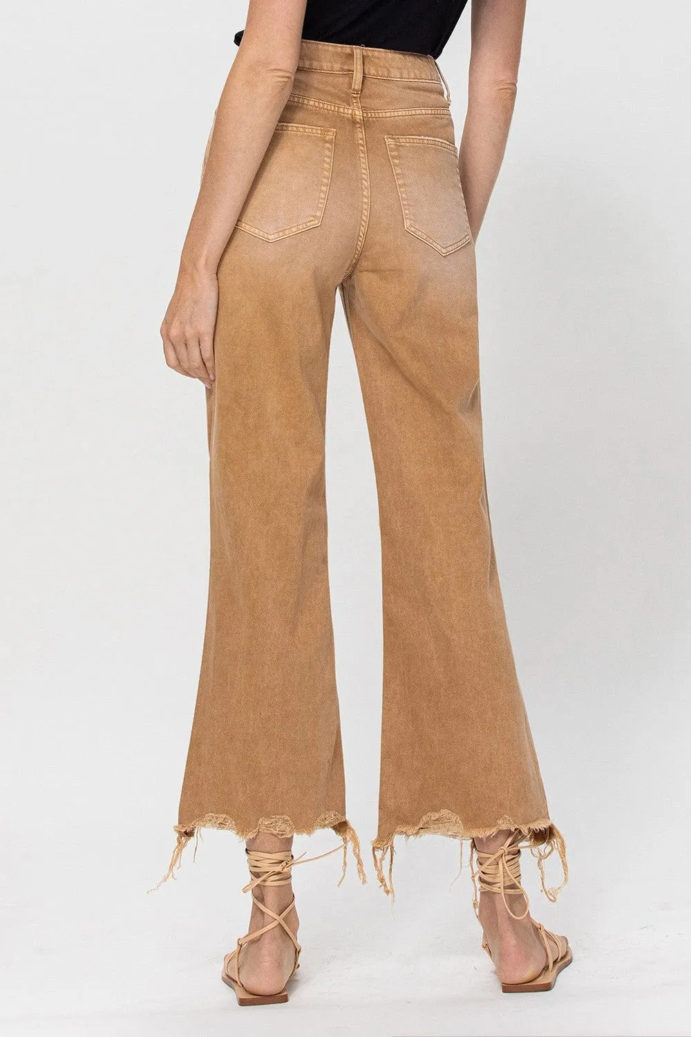 Vervet 90s Vintage Crop Flare Jeans-Mustard