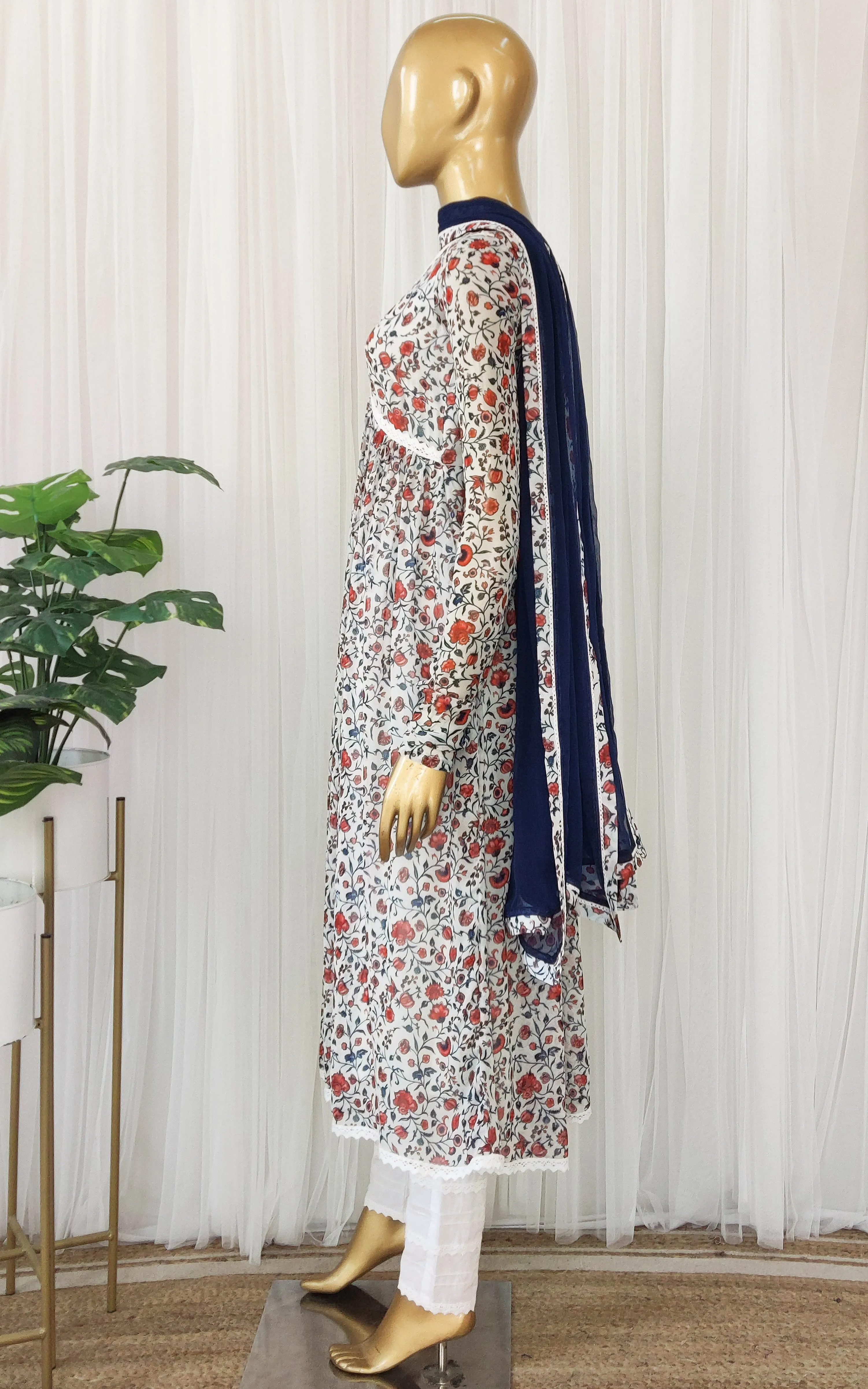 Vintage Chintz Print Anarkali Set