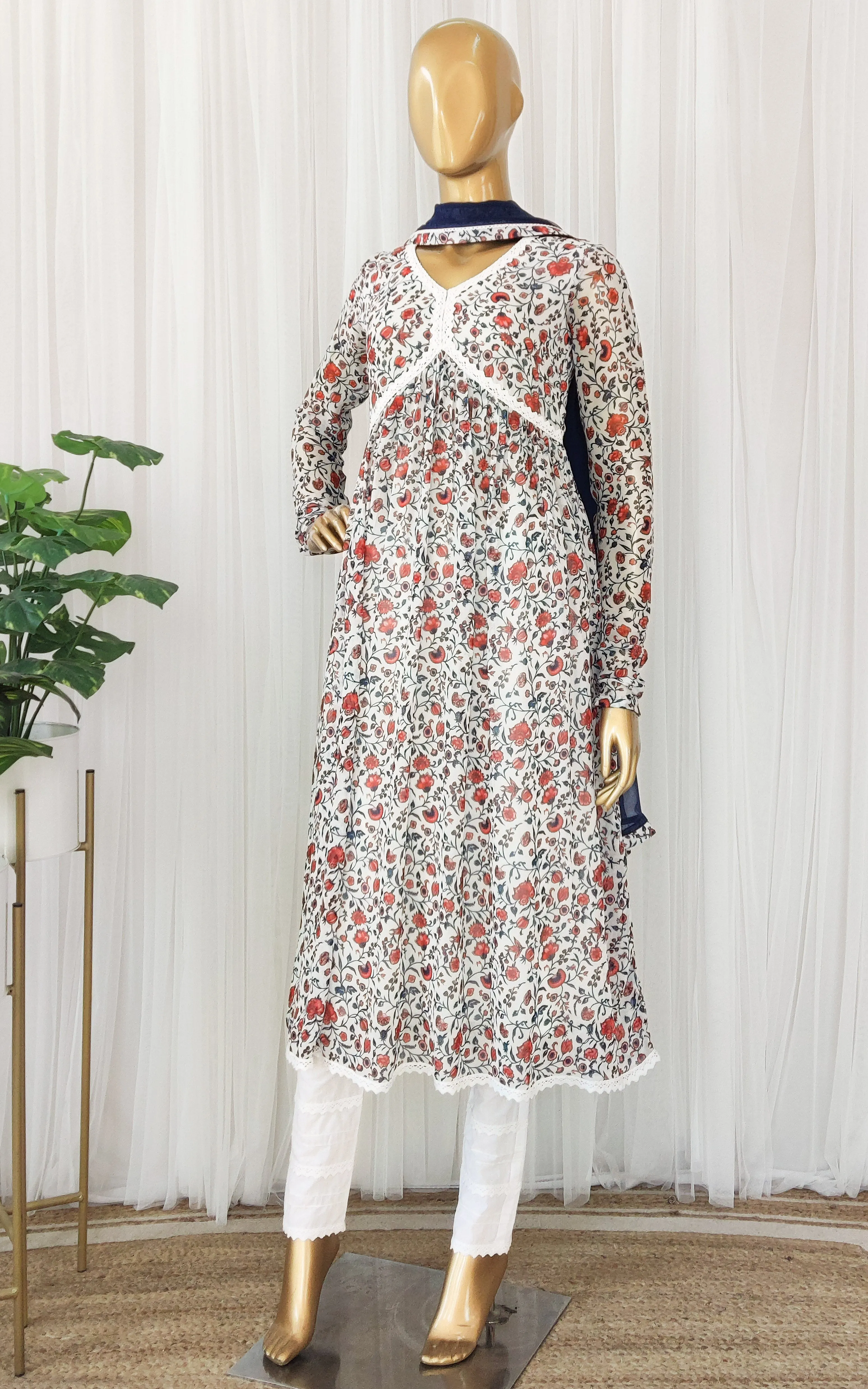 Vintage Chintz Print Anarkali Set