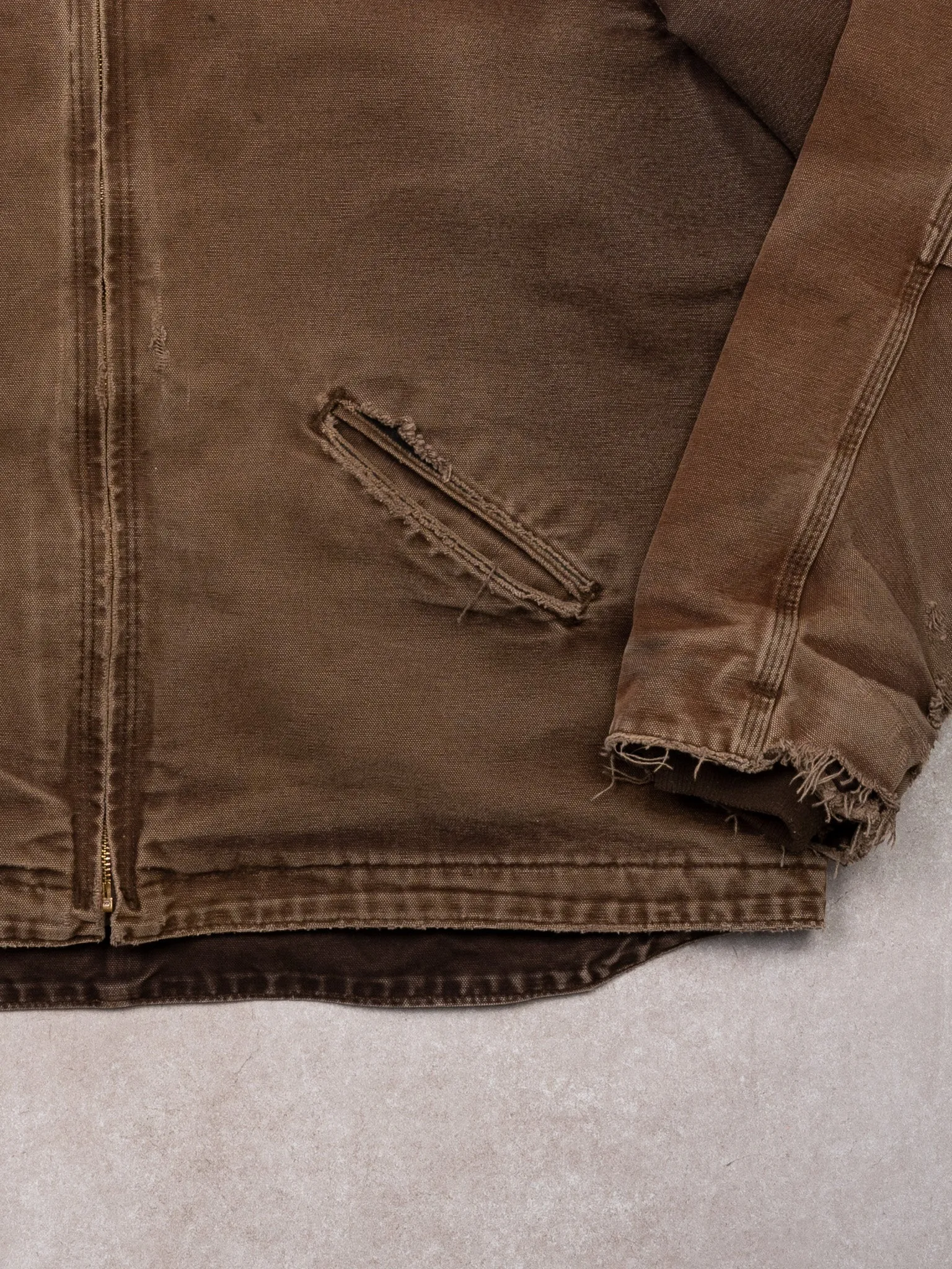Vintage Rugged Brown Carhartt Duck Sherpa Lined Jacket (XL/XXL)