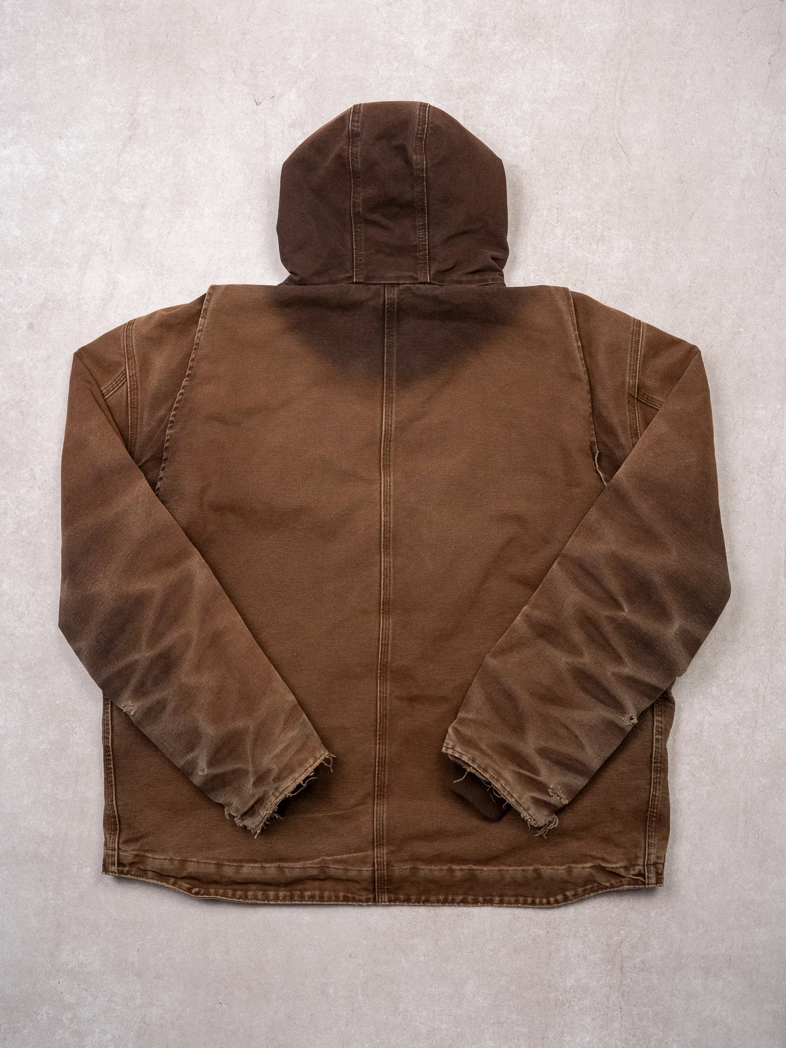 Vintage Rugged Brown Carhartt Duck Sherpa Lined Jacket (XL/XXL)