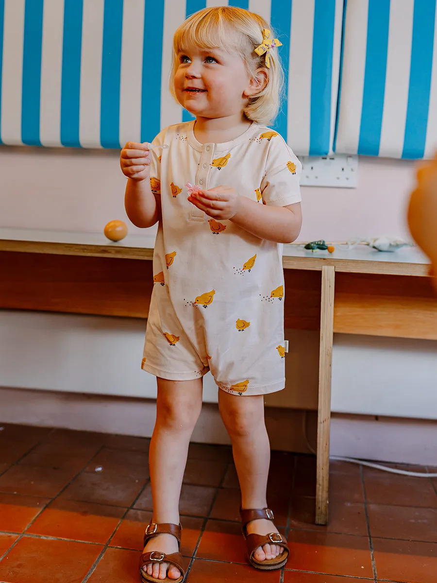 Wallasey Organic Cotton Jersey Romper, Happy Chicklings