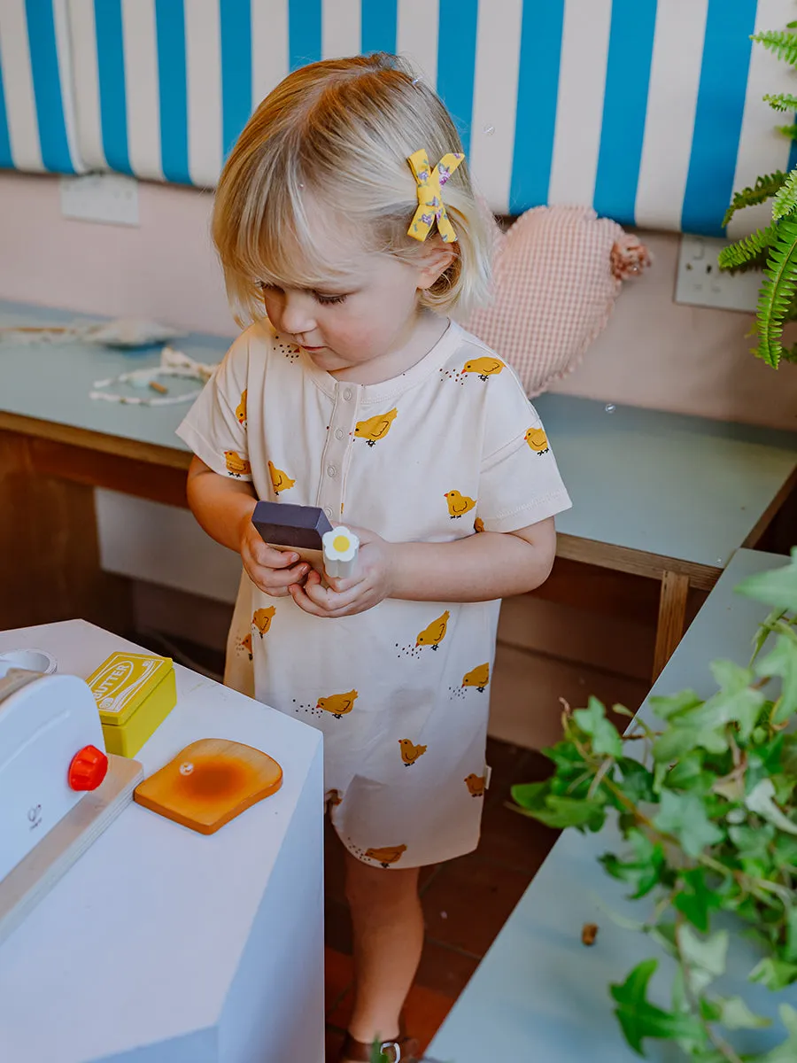 Wallasey Organic Cotton Jersey Romper, Happy Chicklings