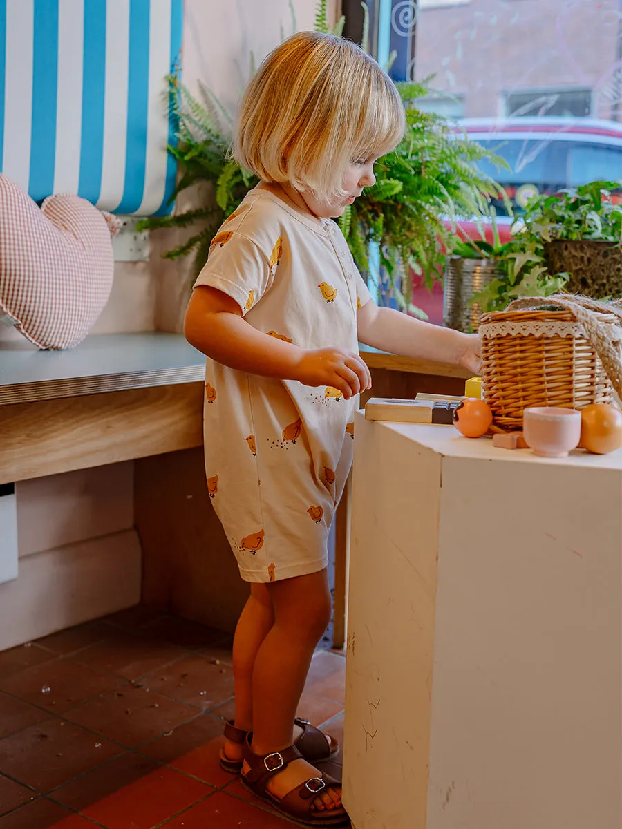 Wallasey Organic Cotton Jersey Romper, Happy Chicklings