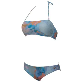 WOMEN'S ALLOVER BANDEAU BIKINI - ASPHALT/MULTI