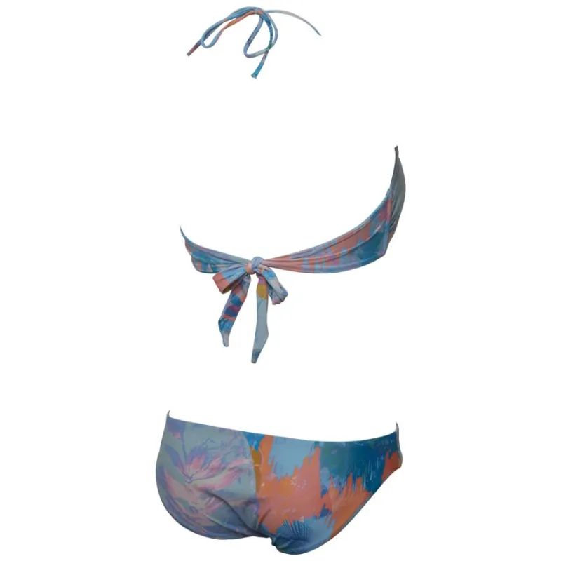WOMEN'S ALLOVER BANDEAU BIKINI - ASPHALT/MULTI