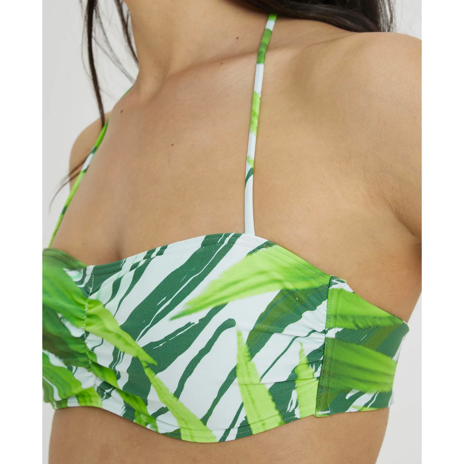 WOMEN'S BANDEAU BIKINI ALLOVER - LEAF/MULTI