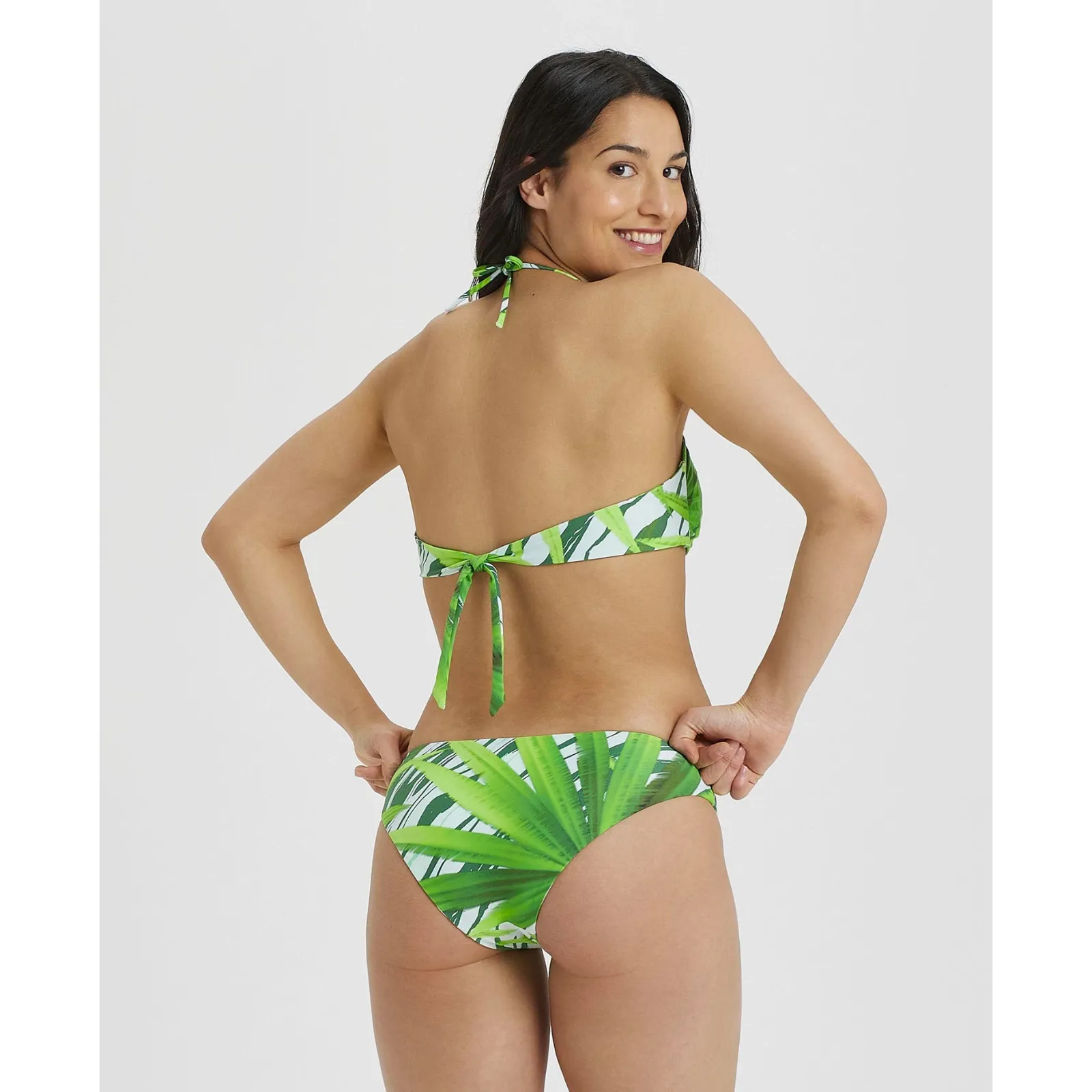 WOMEN'S BANDEAU BIKINI ALLOVER - LEAF/MULTI