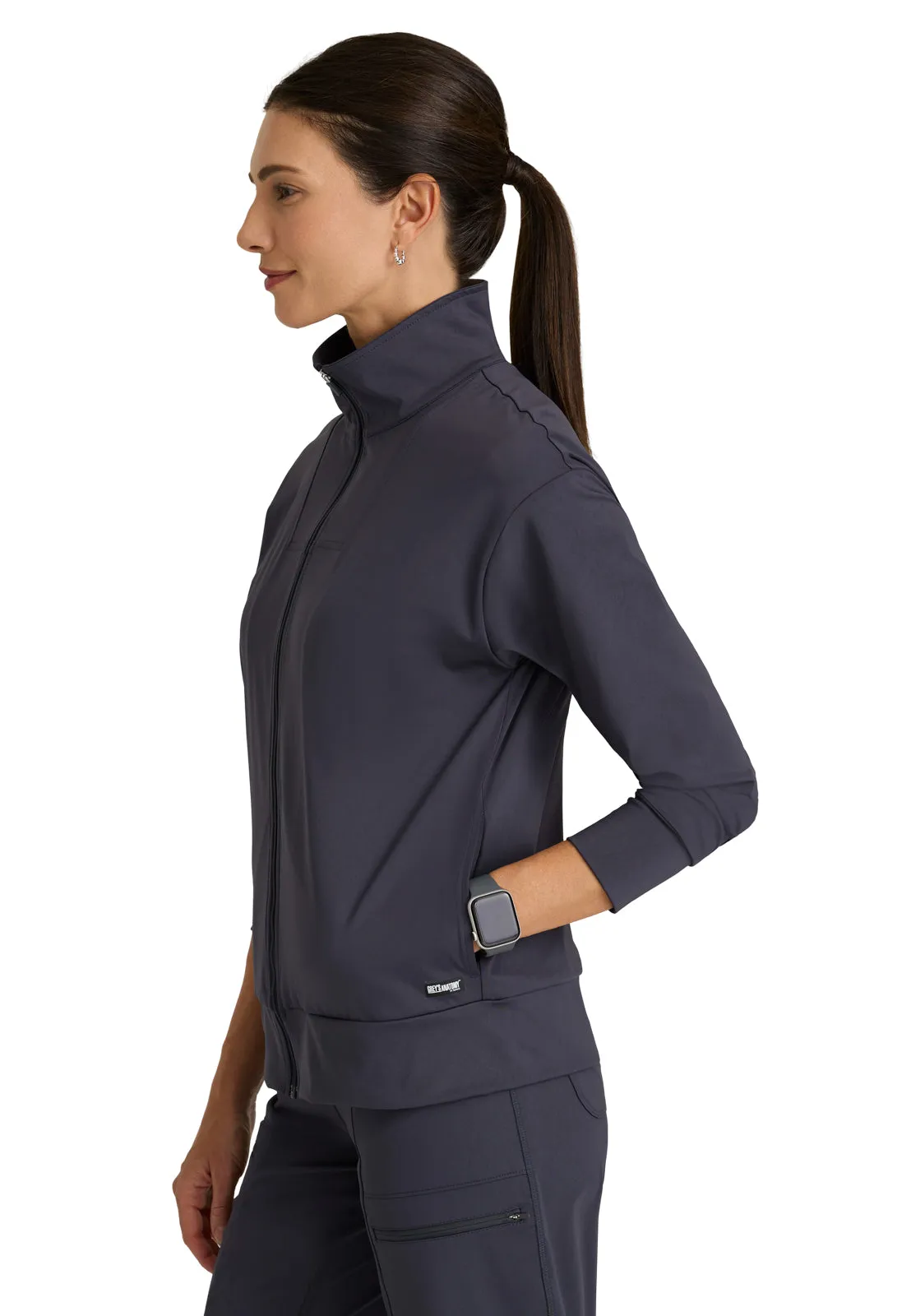 Women's Four Pocket Zip Front Collar Ease Warm-Up Jacket