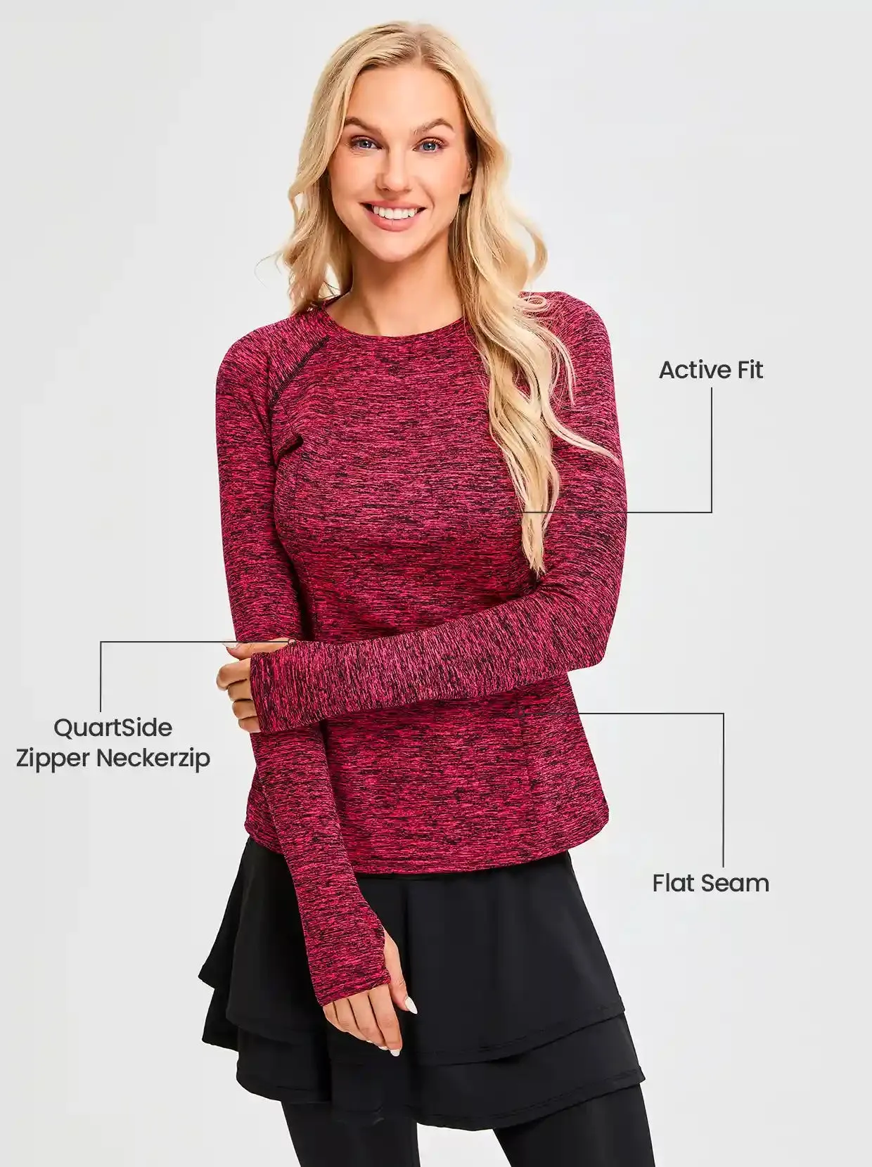 Women's Pullover Raglan-sleeve Thermal Tops