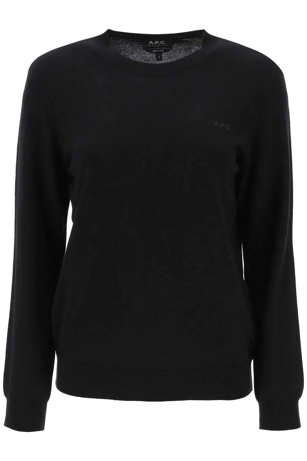 wool crewneck pullover WVAWM F23289 NOIR