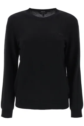 wool crewneck pullover WVAWM F23289 NOIR