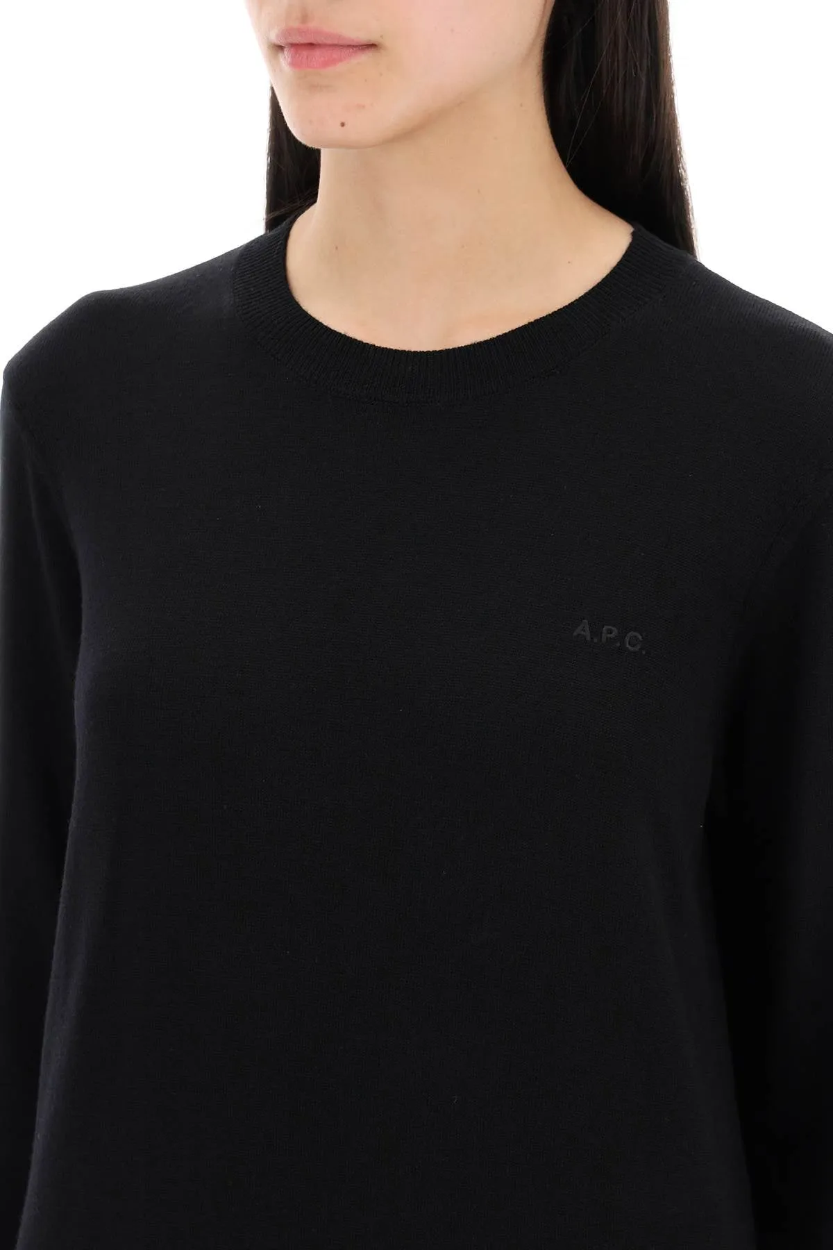 wool crewneck pullover WVAWM F23289 NOIR