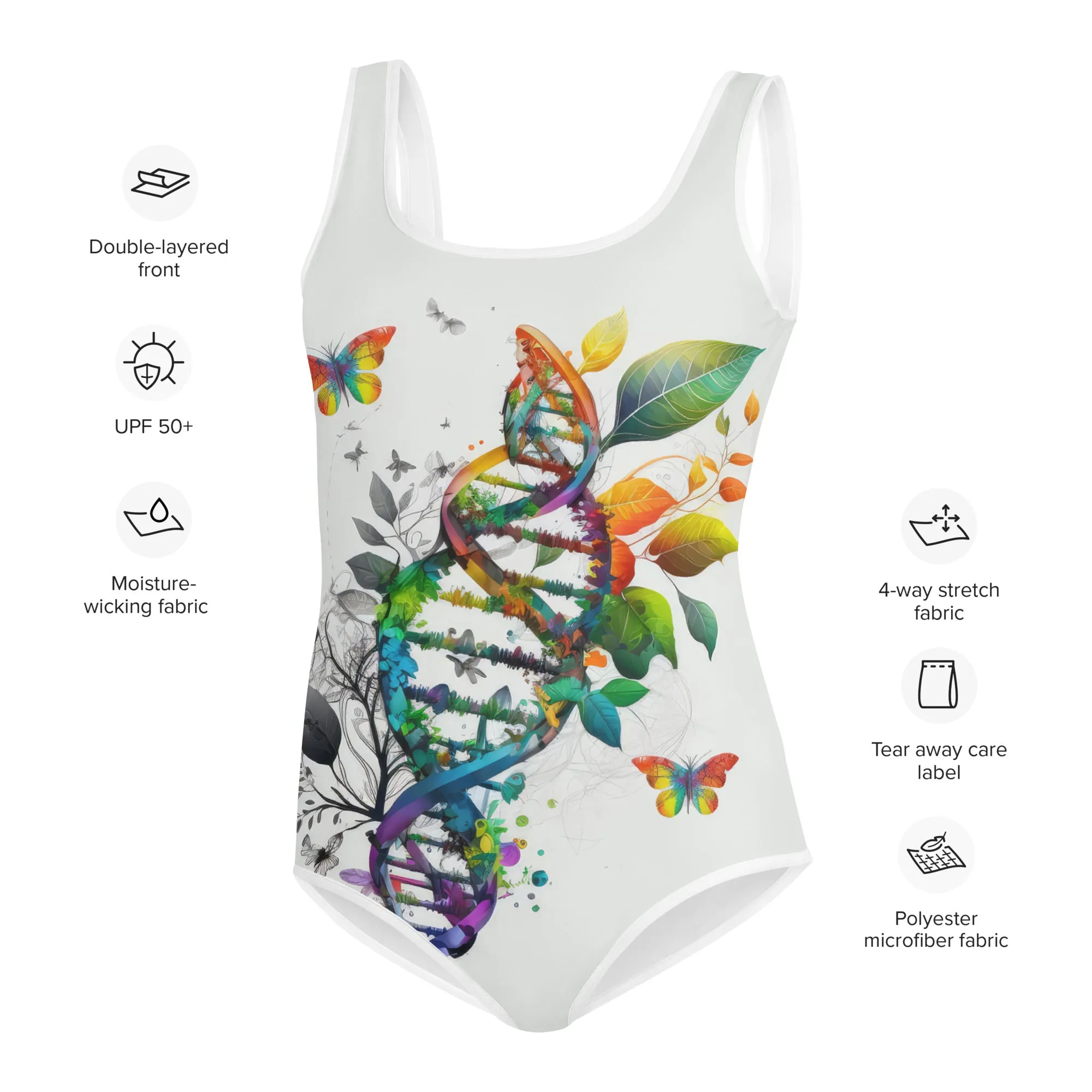 Youth Swimsuit DNA & Butterflies